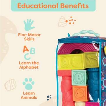 B. toys Alphabet Learning Blocks - Soft Sensory ABC Blocks
