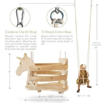 Ecotribe Unicorn Swing Set for Safe Toddler Fun