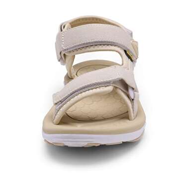 DREAM PAIRS Womens Arch Support Hiking Sandal Sport Outdoor Athletic Comfortable Summer Beach Water Sandals, Beige-8 (Dsa214)