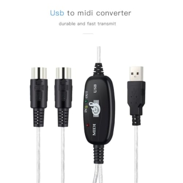 EMSTAR USB MIDI Cable-Upgrade Professional MIDI to USB in-Out Cable Adapter Converter Connect Piano ...