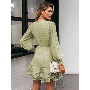 Miessial Women's Chiffon Lace Mini Dress - Elegant & Versatile