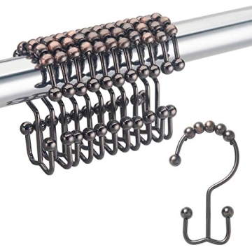 Durable Rust Resistant Shower Curtain Hooks - Set of 12