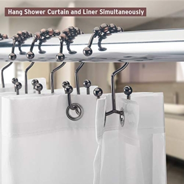 Durable Rust Resistant Shower Curtain Hooks - Set of 12