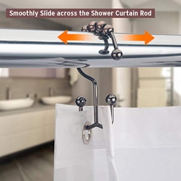 Durable Rust Resistant Shower Curtain Hooks - Set of 12