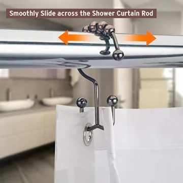 Durable Rust Resistant Shower Curtain Hooks - Set of 12