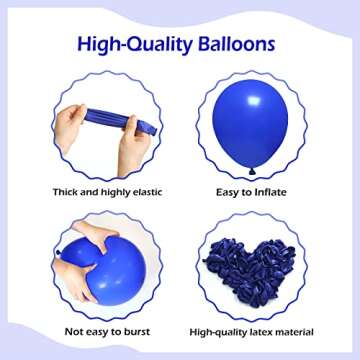 FOTIOMRG 110pcs Royal Blue Balloon Garland Arch Kit, 18 12 10 5 inch Royal Blue Latex Balloons Different Sizes Pack for Birthday Graduation Baby Shower Baseball Nautical Wedding Party Decorations