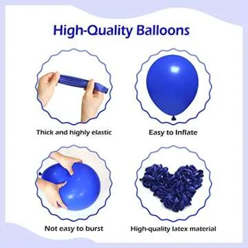 FOTIOMRG 110pcs Royal Blue Balloon Garland Arch Kit, 18 12 10 5 inch Royal Blue Latex Balloons Different Sizes Pack for Birthday Graduation Baby Shower Baseball Nautical Wedding Party Decorations