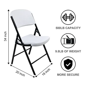 Elevon Folding Heavy Duty Plastic Chair 2-Pack for Events