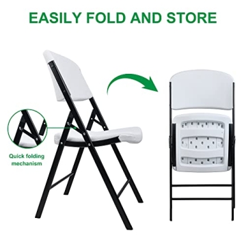 Elevon Folding Heavy Duty Plastic Chair 2-Pack for Events