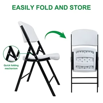Elevon Folding Heavy Duty Plastic Chair 2-Pack for Events