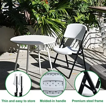 Elevon Folding Heavy Duty Plastic Chair 2-Pack for Events