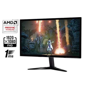 Acer Gaming Monitor 23.6" KG241Q bmiix 1920 x 1080 1ms Response Time AMD FREESYNC Technology (2 x HDMI & VGA Ports),Black