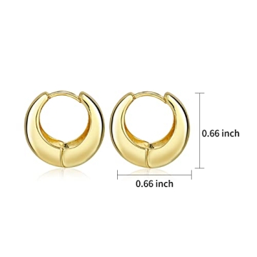 Gold Chunky Hoop Earrings Lightweight Hoops for Women