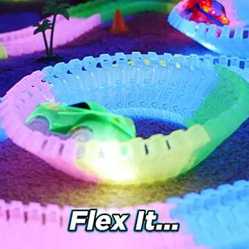 Glow In The Dark Magic Tracks for Kids with LED Car