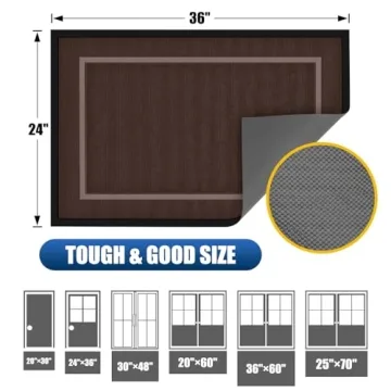 Durable Indoor Outdoor Doormat - 36"x24" Waterproof