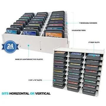 Pixiss Ink Pad Storage Holder and Stamp Pad Storage for Distress Oxide Ink and Others Sits Horizontal or Vertical - Stores 24 Ink Pads Craft Storage Organizer