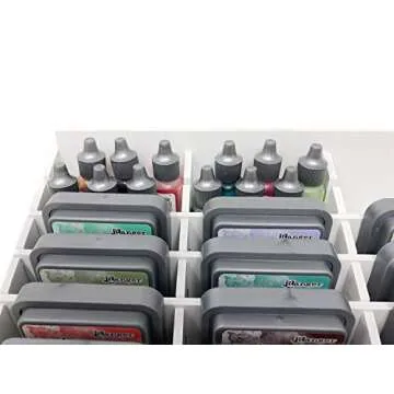 Pixiss Ink Pad Storage Holder and Stamp Pad Storage for Distress Oxide Ink and Others Sits Horizontal or Vertical - Stores 24 Ink Pads Craft Storage Organizer