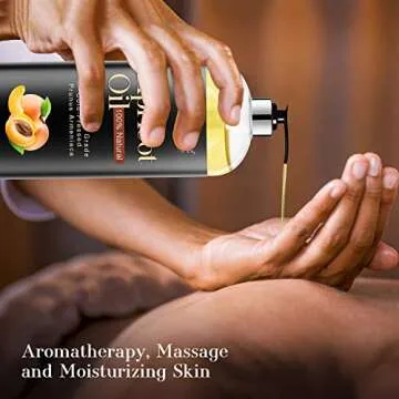 MAJESTIC PURE Apricot Oil, 100% Pure and Natural, Cold-Pressed, Apricot Kernel Oil, Moisturizing, for Skin Care, Massage, Hair Care, and to Dilute Essential Oils, 16 fl oz