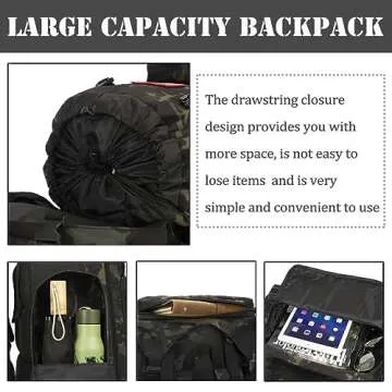 4land Big Camping Backpack for Men, Extra Large Hiking Backpack for Travel, 60L70L85L Oversized Waterproof Military Rucksack