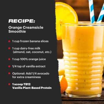 TB12 Plant Based Protein Powder, Sustainably Sourced Pea Protein, Vanilla, Vegan, 1g Net Carb, Non-GMO, Dairy-Free, Sugar-Free (18 Servings / 1.26lbs)