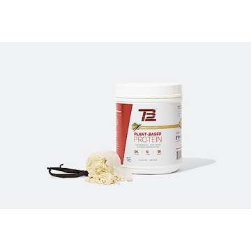TB12 Plant Based Protein Powder, Sustainably Sourced Pea Protein, Vanilla, Vegan, 1g Net Carb, Non-GMO, Dairy-Free, Sugar-Free (18 Servings / 1.26lbs)
