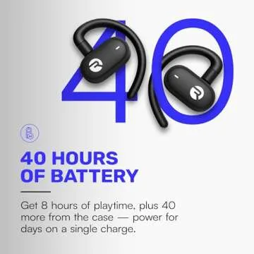 Raycon Open Earbuds – True Wireless Open Ear Bluetooth Headphones, Hook Design, IPX5 Water Resistant, 40 Hours of Battery Life (Black)
