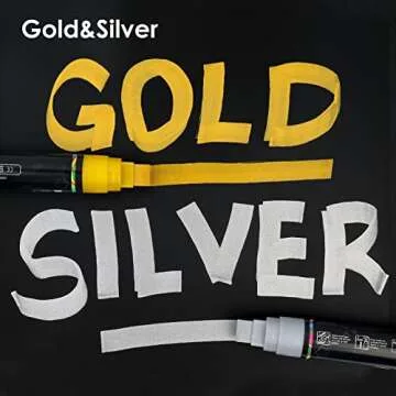 GOTIDEAL 12 Colors Jumbo Window Markers,Thick Car Markers, Chalkboard Markers for Kids Restaurant, Blackboard, Glass, Bistro, Car Paint Wet Erasable, 3 in 1 Nib, 2 Metallic Colors Inlcuded 15mm