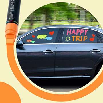 GOTIDEAL 12 Colors Jumbo Window Markers,Thick Car Markers, Chalkboard Markers for Kids Restaurant, Blackboard, Glass, Bistro, Car Paint Wet Erasable, 3 in 1 Nib, 2 Metallic Colors Inlcuded 15mm