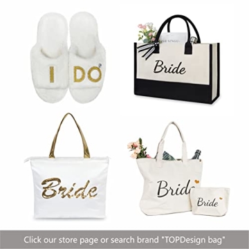TOPDesign Canvas Tote for Bride and Bridesmaids Gifts