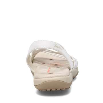 Skechers Women's Reggae Slim-Simply Stretch Sport Sandal, White, 10