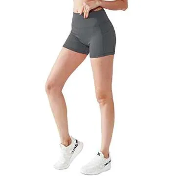 High Waist Yoga Shorts with Pockets - Comfort & Style