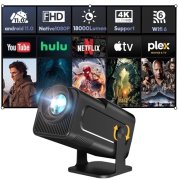XGODY Gimbal5 Mini Projector: Smart Full HD 1080P with 5G WiFi & Bluetooth 5.0