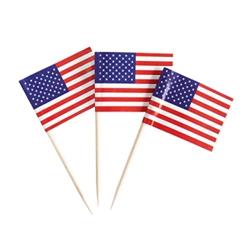 American Flag Toothpick Flags for Party - 100 Pack