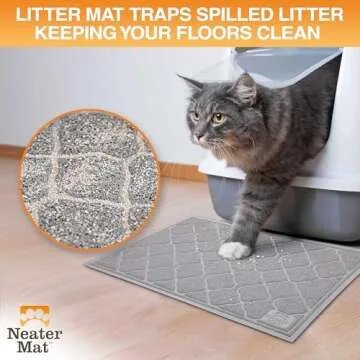 Neater Pets Neater Mat Cat Litter Rug - Thick Durable Soft Grey Litter Mat