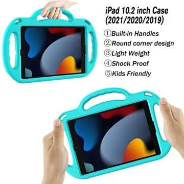 LTROP Kids Shockproof iPad Case with Handles and Strap