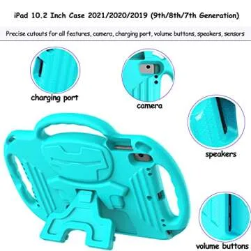 LTROP Kids Shockproof iPad Case with Handles and Strap