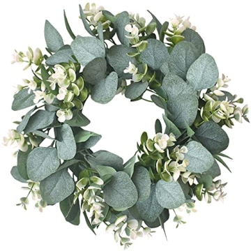 IRONLAND 12" Eucalyptus Wreath for All Seasons