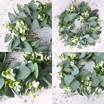 IRONLAND 12" Eucalyptus Wreath for All Seasons
