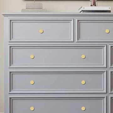 RZDEAL 4pcs Solid Brass Cabinet Knobs Pulls Cabinet Drawer Dresser Gold Knobs Modern Handles Knobs(1"x1"/25mmx25mm),Brushed Brass Finish