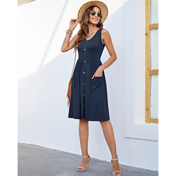 MOLERANI Summer Dress Casual Loose Swing with Pockets