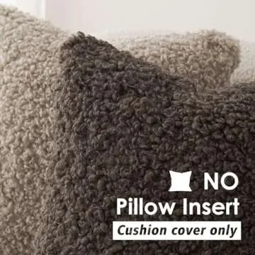 Foindtower 2 Pieces 20x20 Inch Chocolate, Faux Fur Throw Pillow Cover Accent Sherpa Pillow Fuzzy Soft Pillowcases Sheepskin Decorative Fleece Cushion Case for Bed Couch Living Room