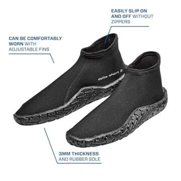 SCUBAPRO Delta 3mm Short Diving Boot for Comfort and Grip