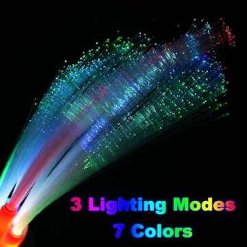 BouQuw 25 Pack Glow Sticks Mardi Gras Party Supplies ,Glow in the Dark Party Supplies,3 Models Flashing Sticks, Fiber Optic Wands Light up Sticks Fit Wedding Birthday Easter valentine's day