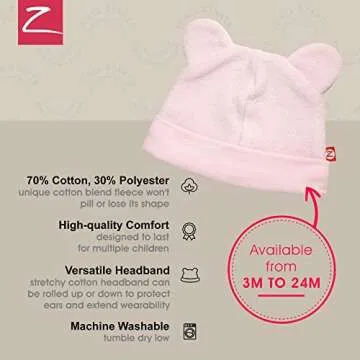 Zutano Unisex Baby Fleece Hat, Winter Baby Hat for Boys and Girls, Cold-Weather Baby Gear, Infant Cap