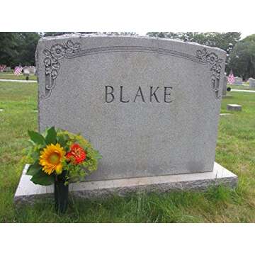 Evelots Cemetery Vases for Graves - Set of 6 Flower Cone Vases - New Sturdy Galvanized Steel Stakes - Graveside Memorial for Outdoor Lawn