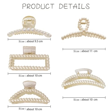 Stylish Pearl Hair Clips Set for Women and Girls - 5pcs