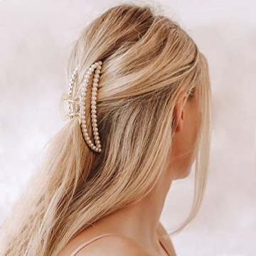 Stylish Pearl Hair Clips Set for Women and Girls - 5pcs