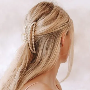 Stylish Pearl Hair Clips Set for Women and Girls - 5pcs