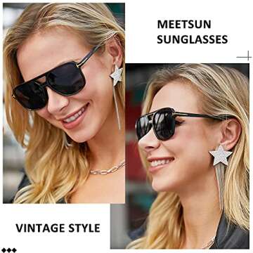 Stylish MEETSUN Retro Aviator Sunglasses for Everyone