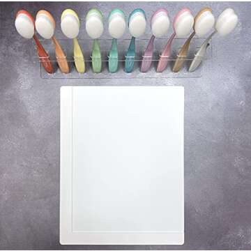 Waffle Flower 6x9 Media Mat - Matte White Silicone Craft Mat w/Bag for Ink Blending. Non-Slip, Waterproof, Heat-Resistant, Non-Stick and Non-Reflective. 6 x 9 inch Open Edge for Bigger Media Sizes.